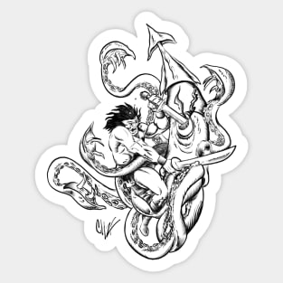 Versus the Kraken! (Black) Sticker